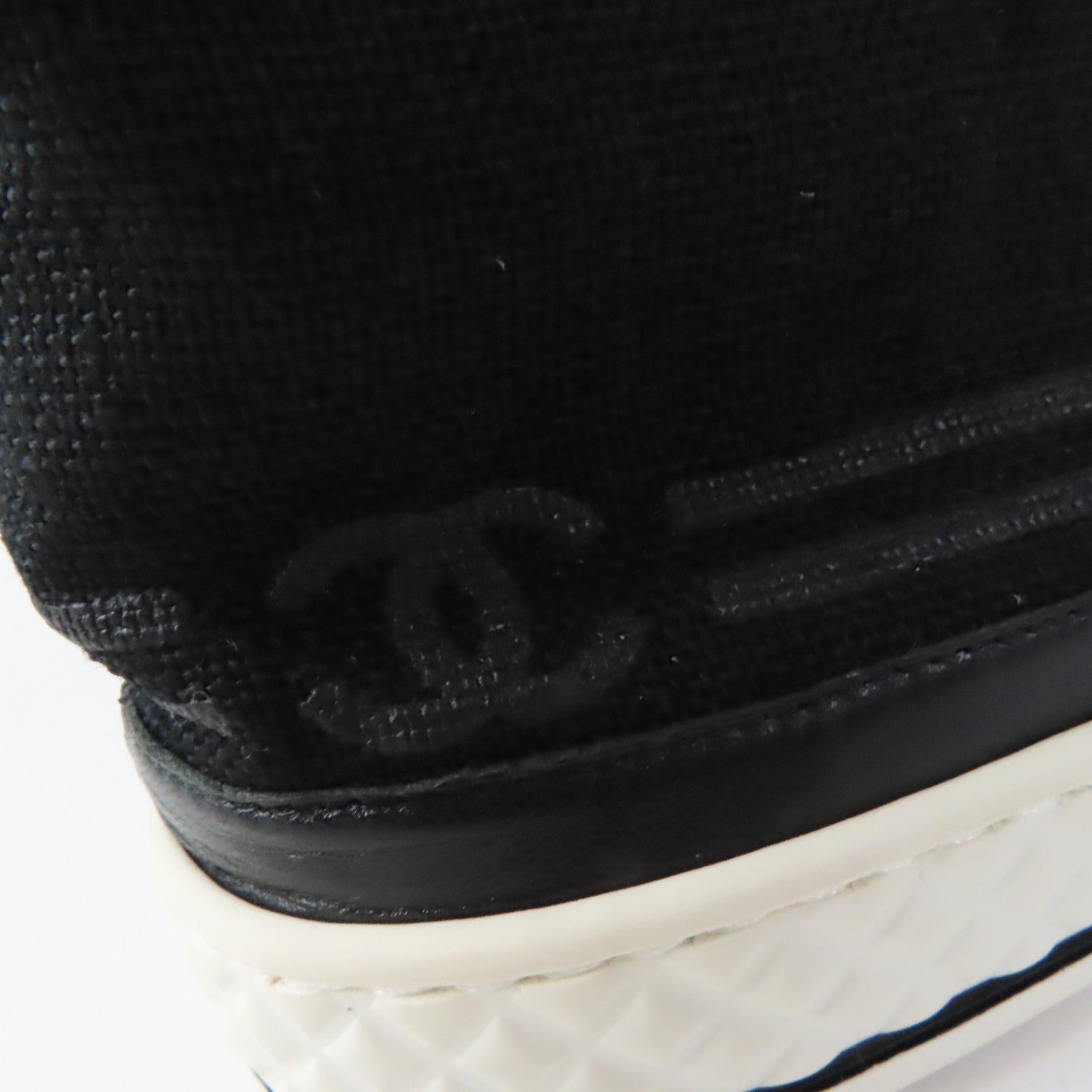 Chanel COCO Mark Canvas Sneakers Black 35