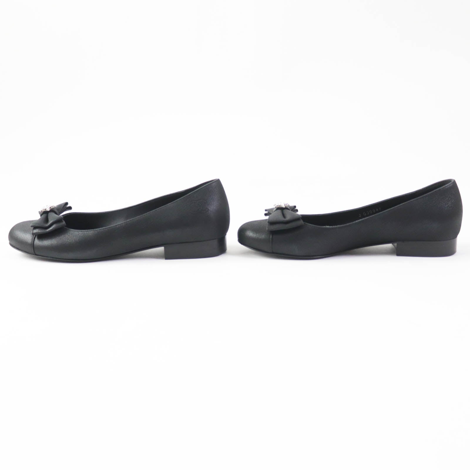 Chanel Star Bejeweled Ribbon Flat Shoes Black