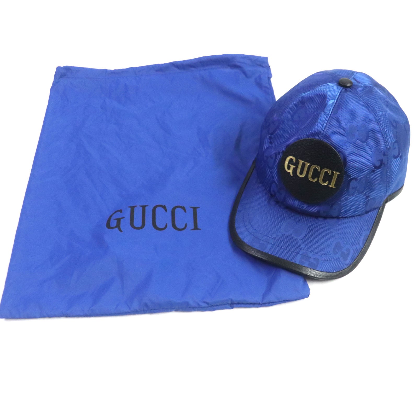 Gucci Nylon Cotton GG Logo Leather Hat Cap