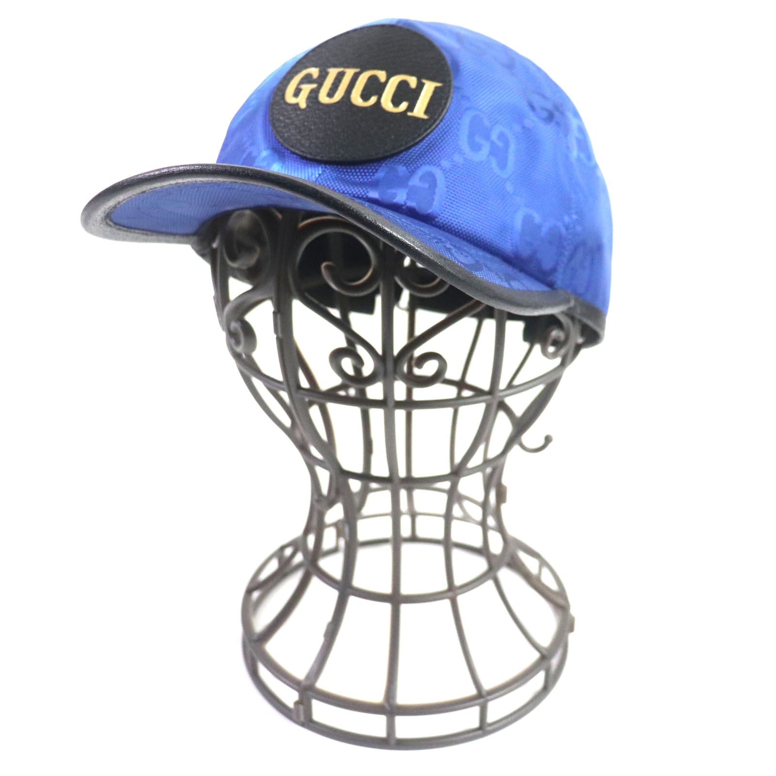 Gucci Nylon Cotton GG Logo Leather Hat Cap