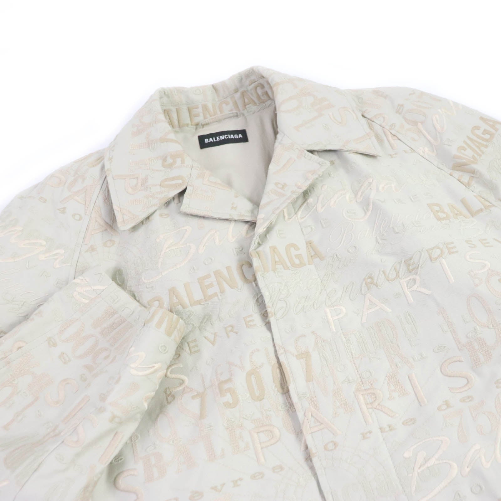 Balenciaga Logo Chester Coat Beige 46