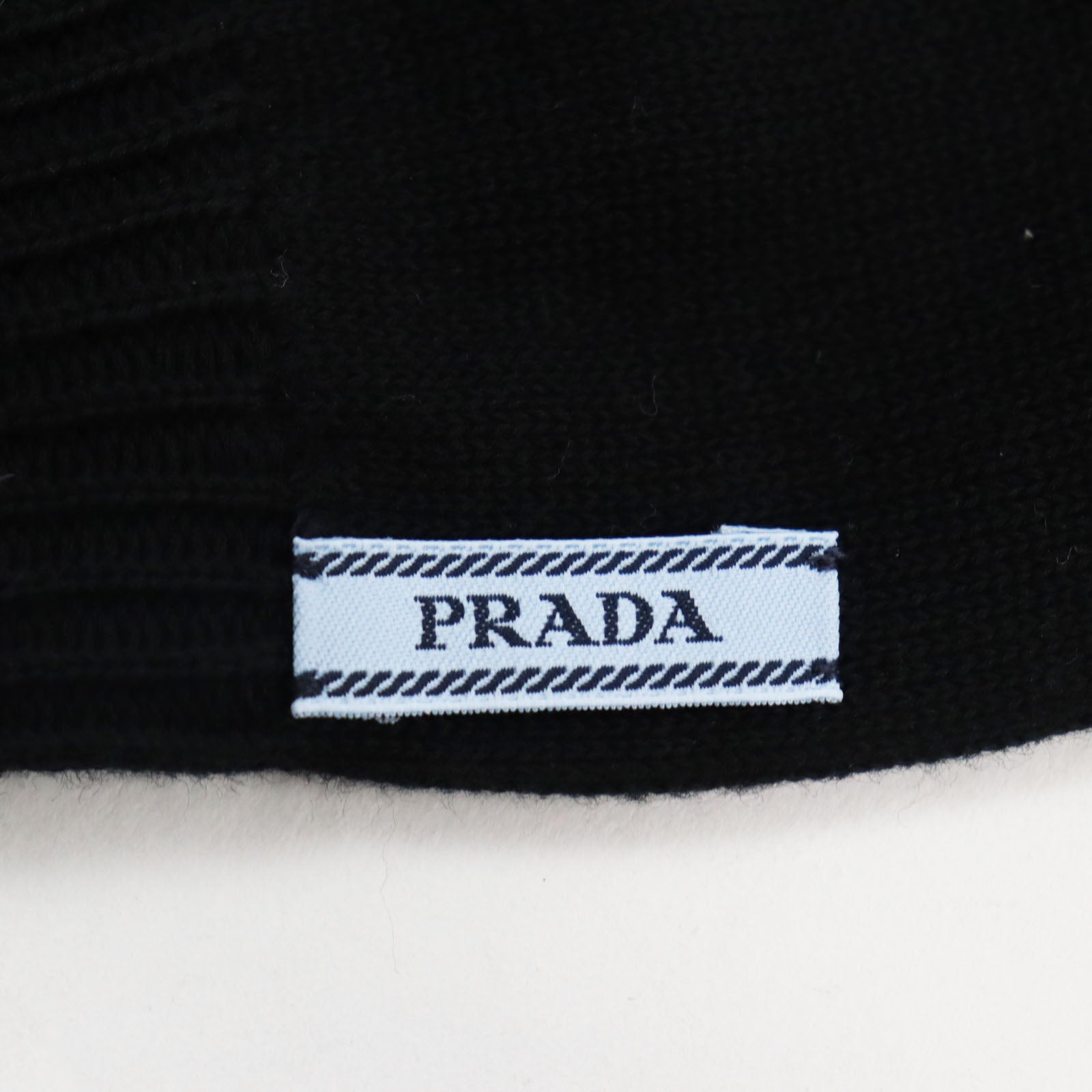 Prada Cotton Knit Gloves Black L