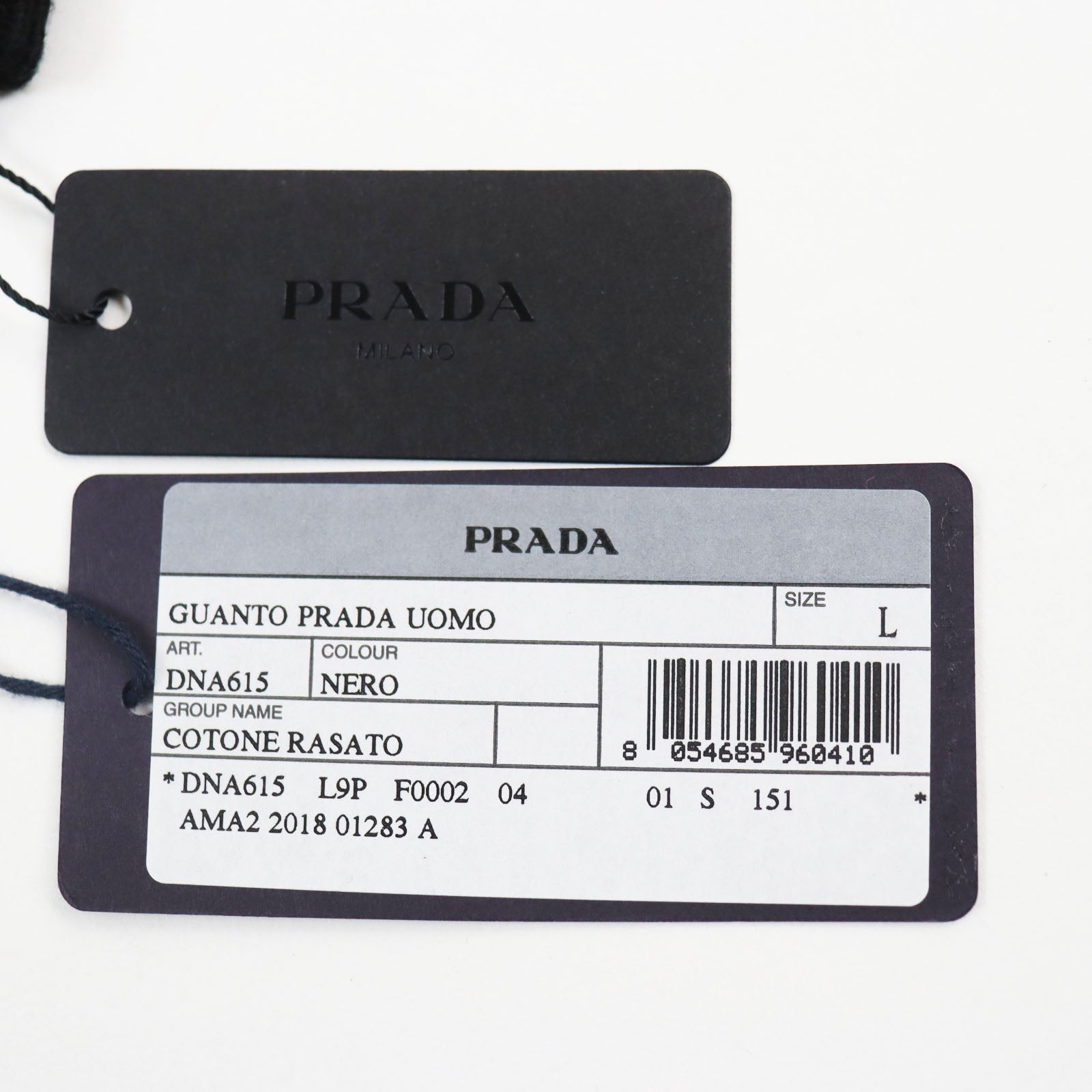 Prada Cotton Knit Gloves Black L