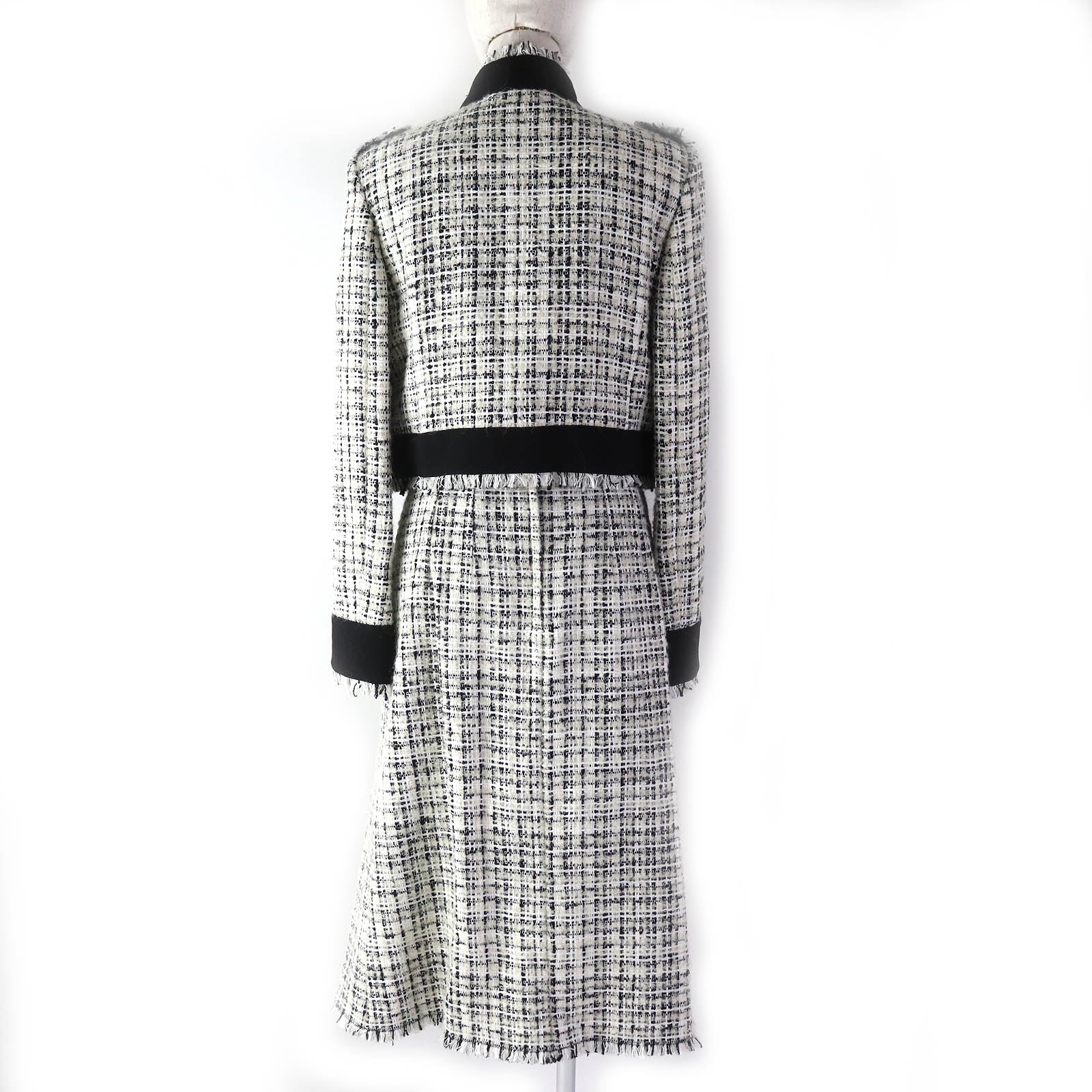 Dolce & Gabbana Tweed Jacket Skirt Set Black 40