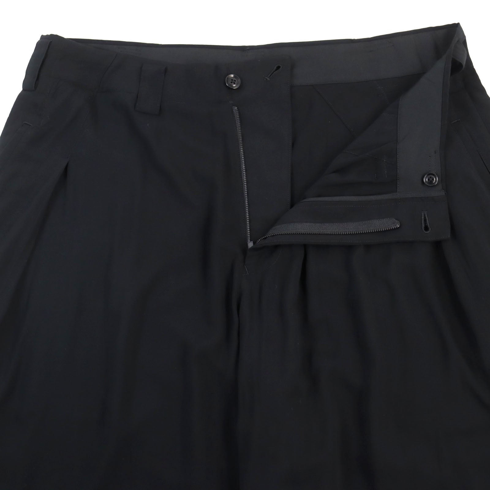 Yohji Yamamoto Rayon Layered Pants Black