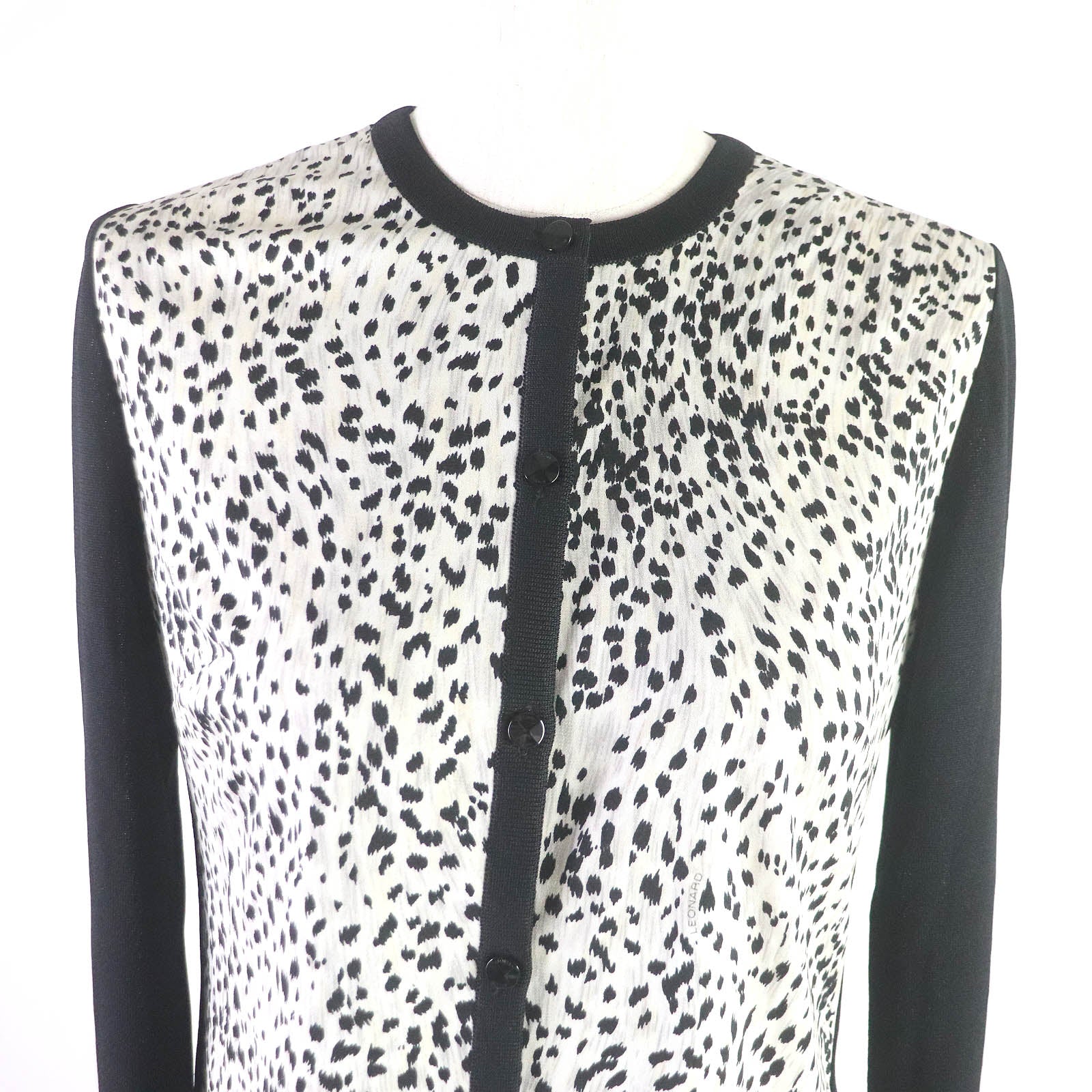 LEONARD FASHION Leopard Knit Cardigan Women