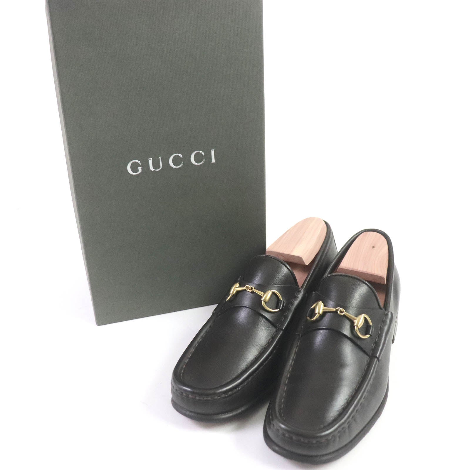 GUCCI Leather Loafers Dark Brown 36C Women