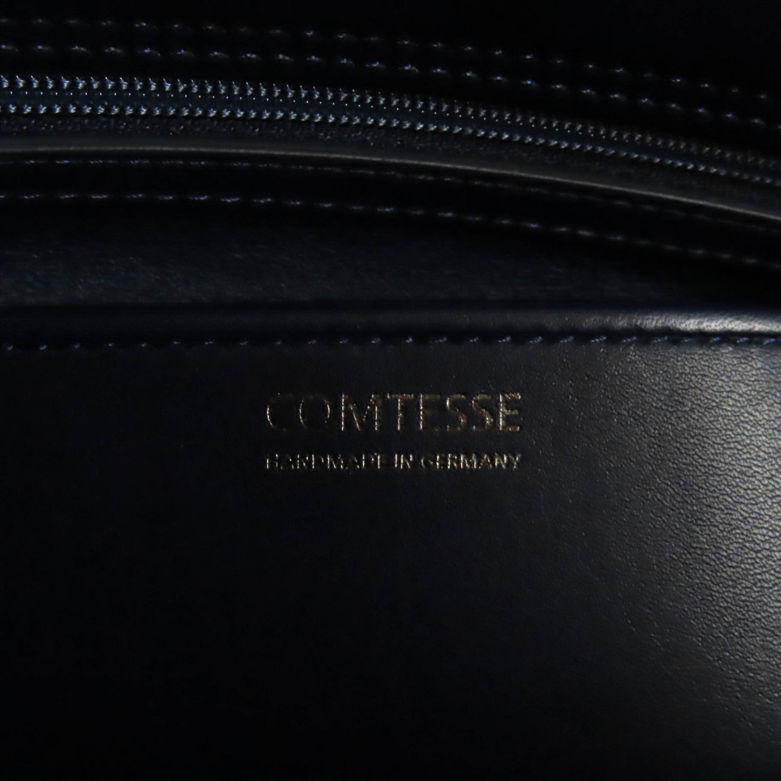 COMTESSE Horsehair Leather Handbag Navy