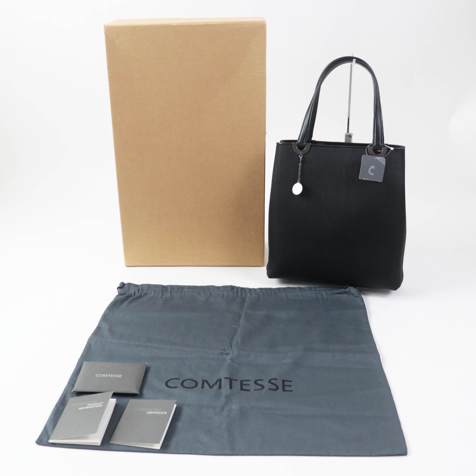 COMTESSE 7627 Horsehair Leather Handbag Black