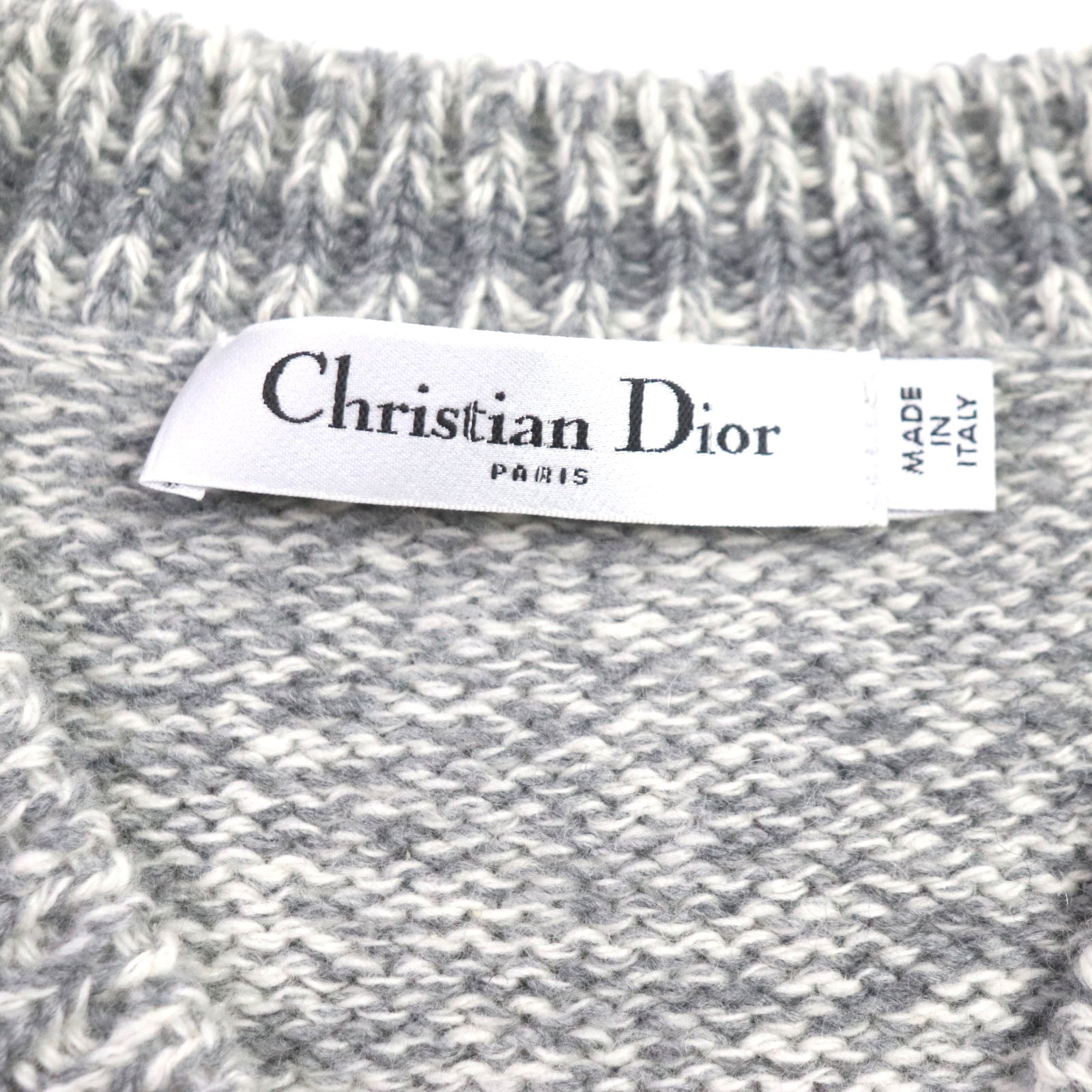 Dior Wool Cashmere V-Neck Knit Gray 38