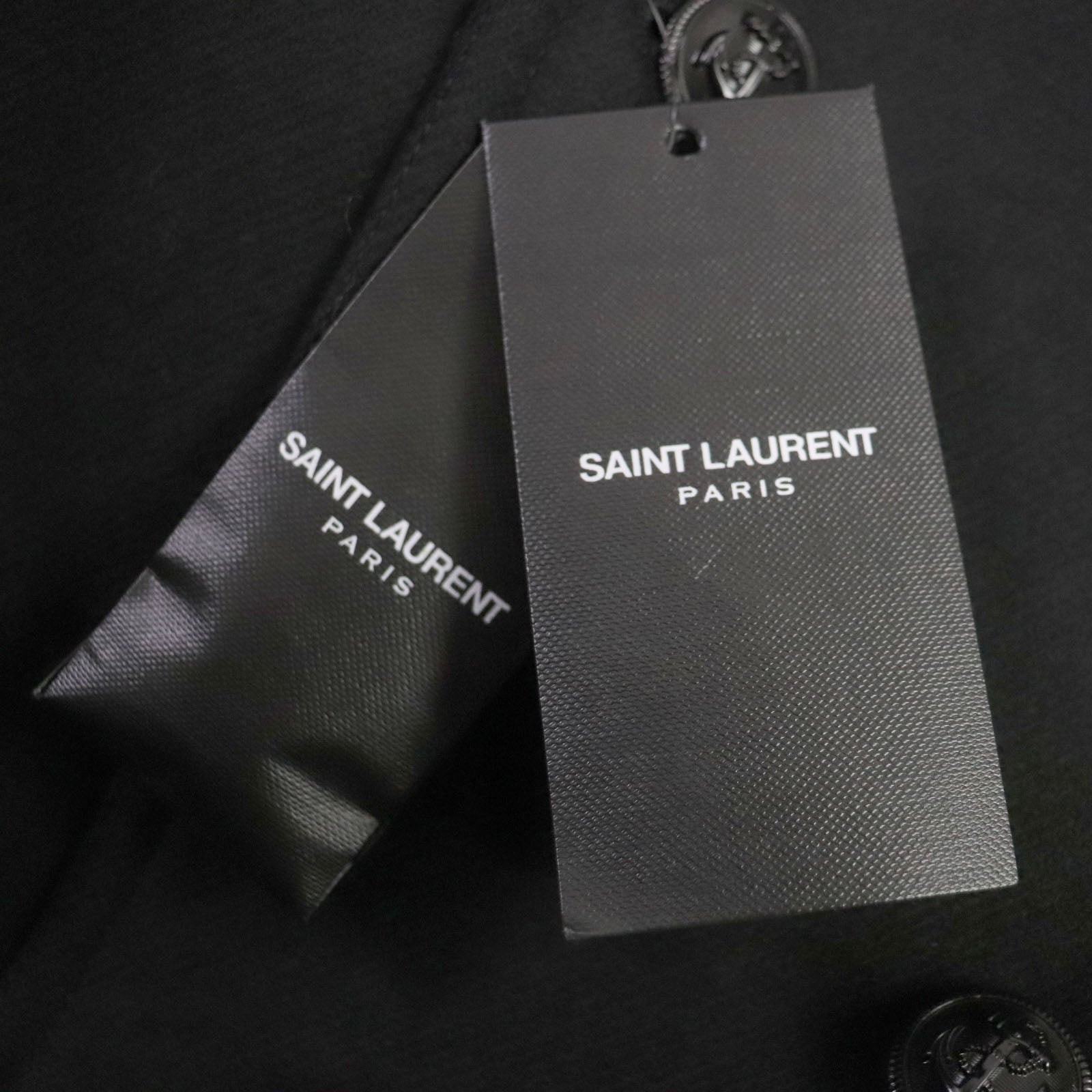 Saint Laurent Wool Silk Double Breasted Coat