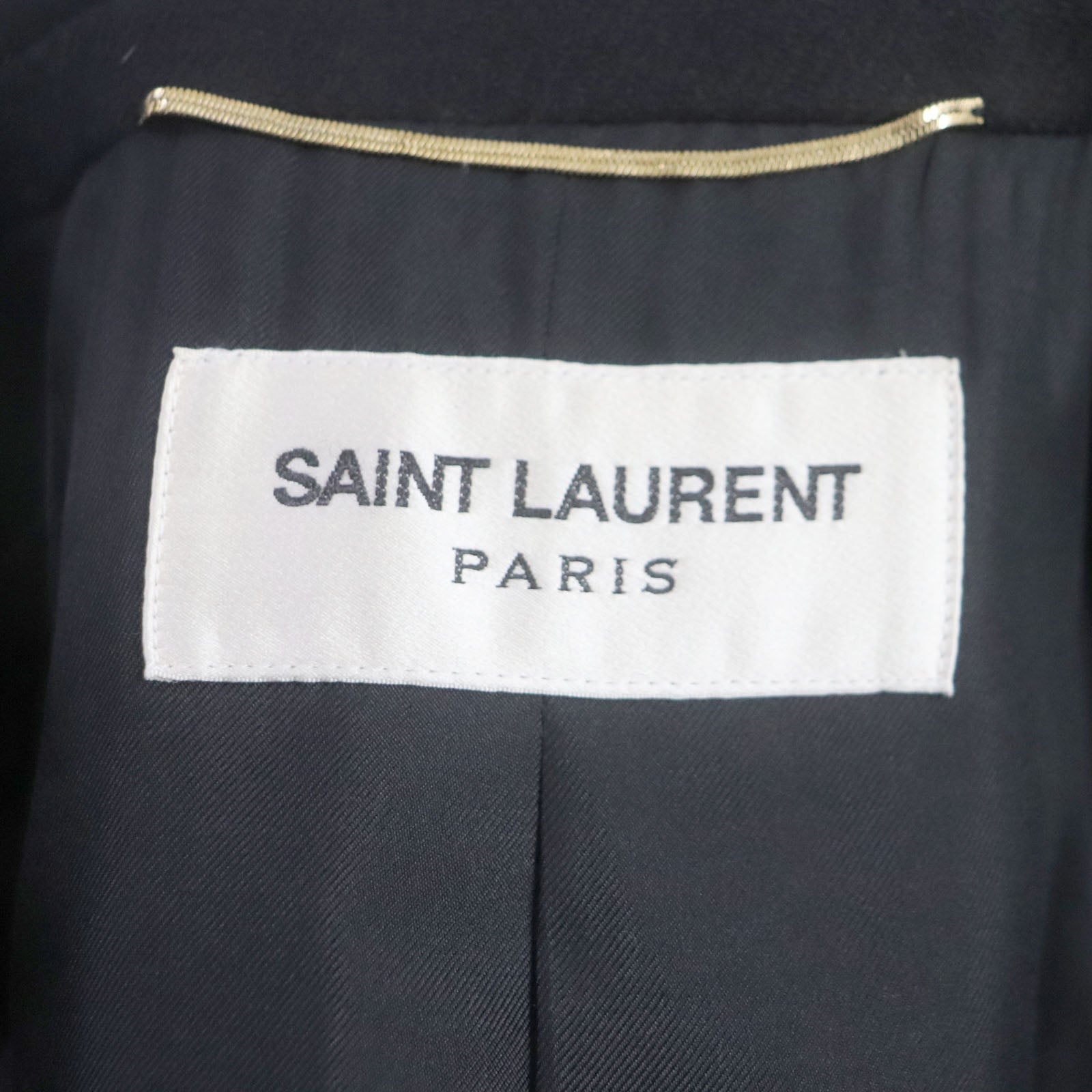 Saint Laurent Wool Silk Double Breasted Coat