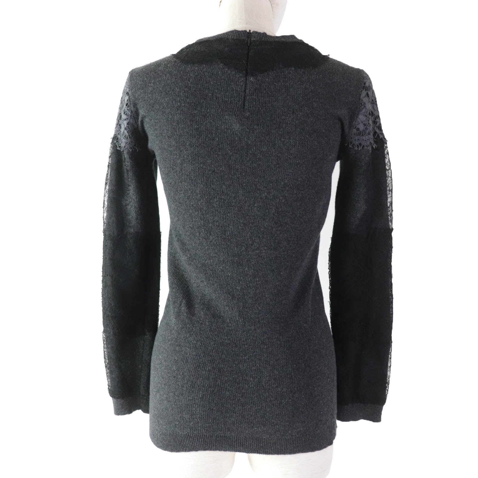 Valentino Wool Cashmere Lace Knit Top