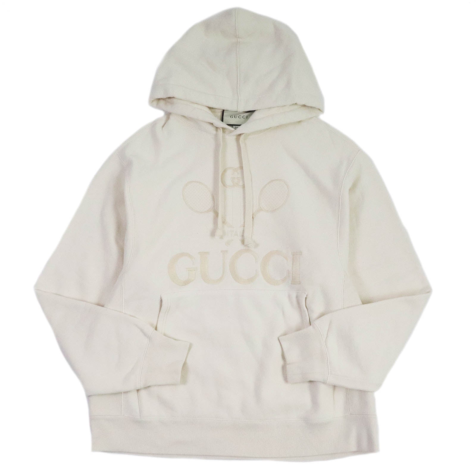 GUCCI 560502 Logo Hoodie Ivory S