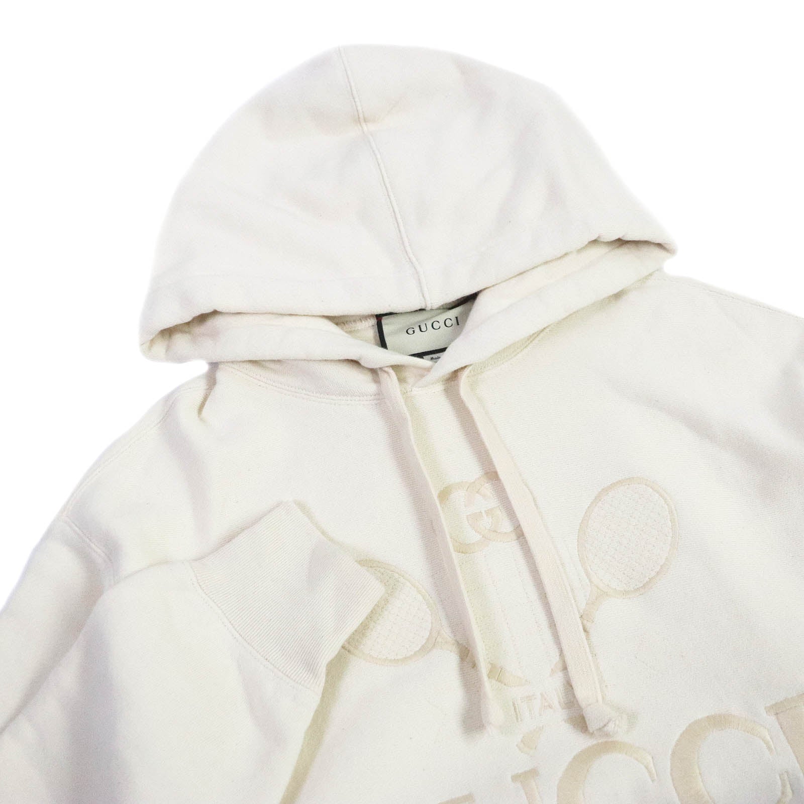 GUCCI 560502 Logo Hoodie Ivory S