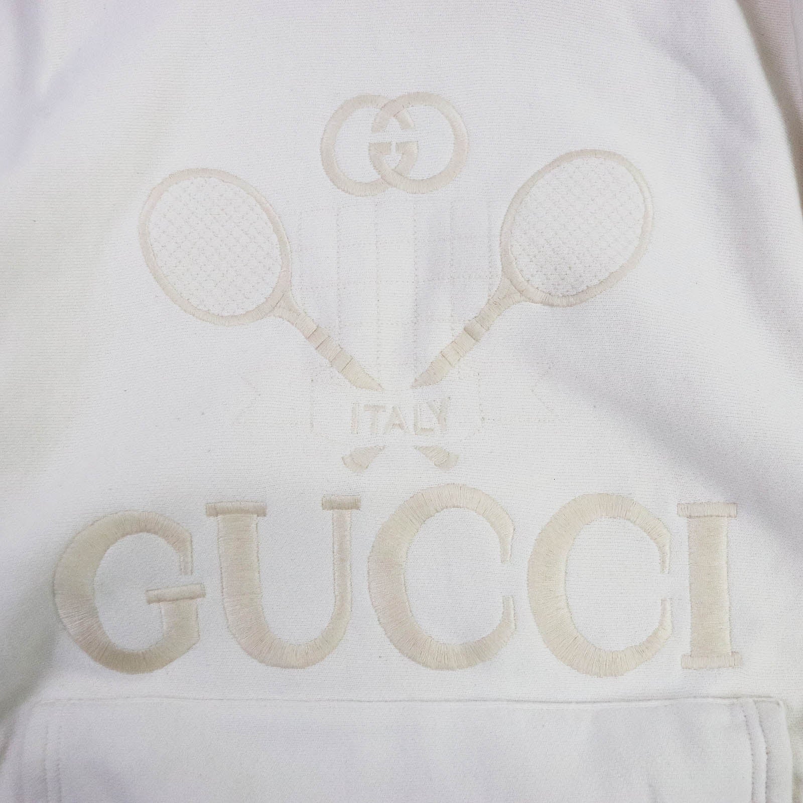 GUCCI 560502 Logo Hoodie Ivory S