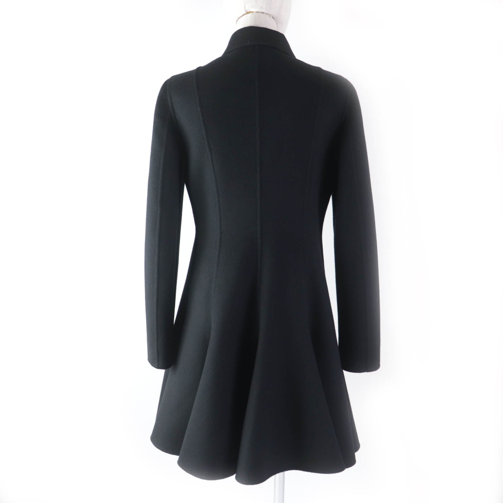 Valentino Wool Cashmere Flare Coat Black 40