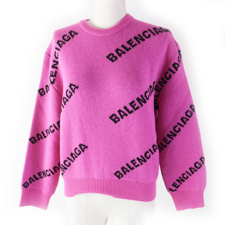 Balenciaga Wool Nylon Logo Knit Sweater 34