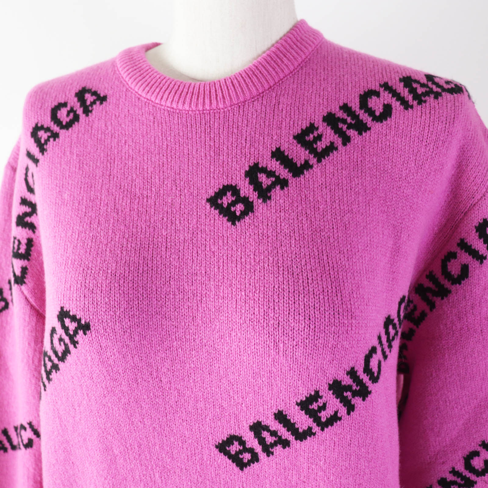 Balenciaga Wool Nylon Logo Knit Sweater 34