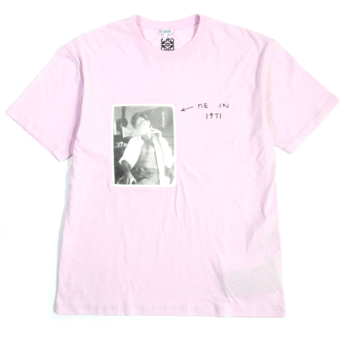 LOEWE Cotton Anagram Print T-Shirt Pink S