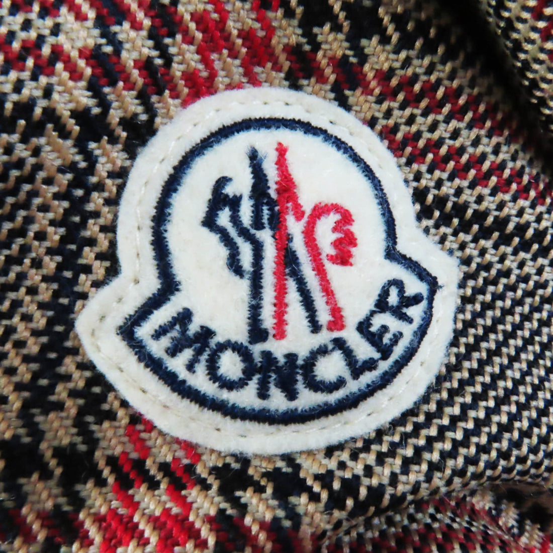 Moncler Down Jacket Brown Check Pattern Women