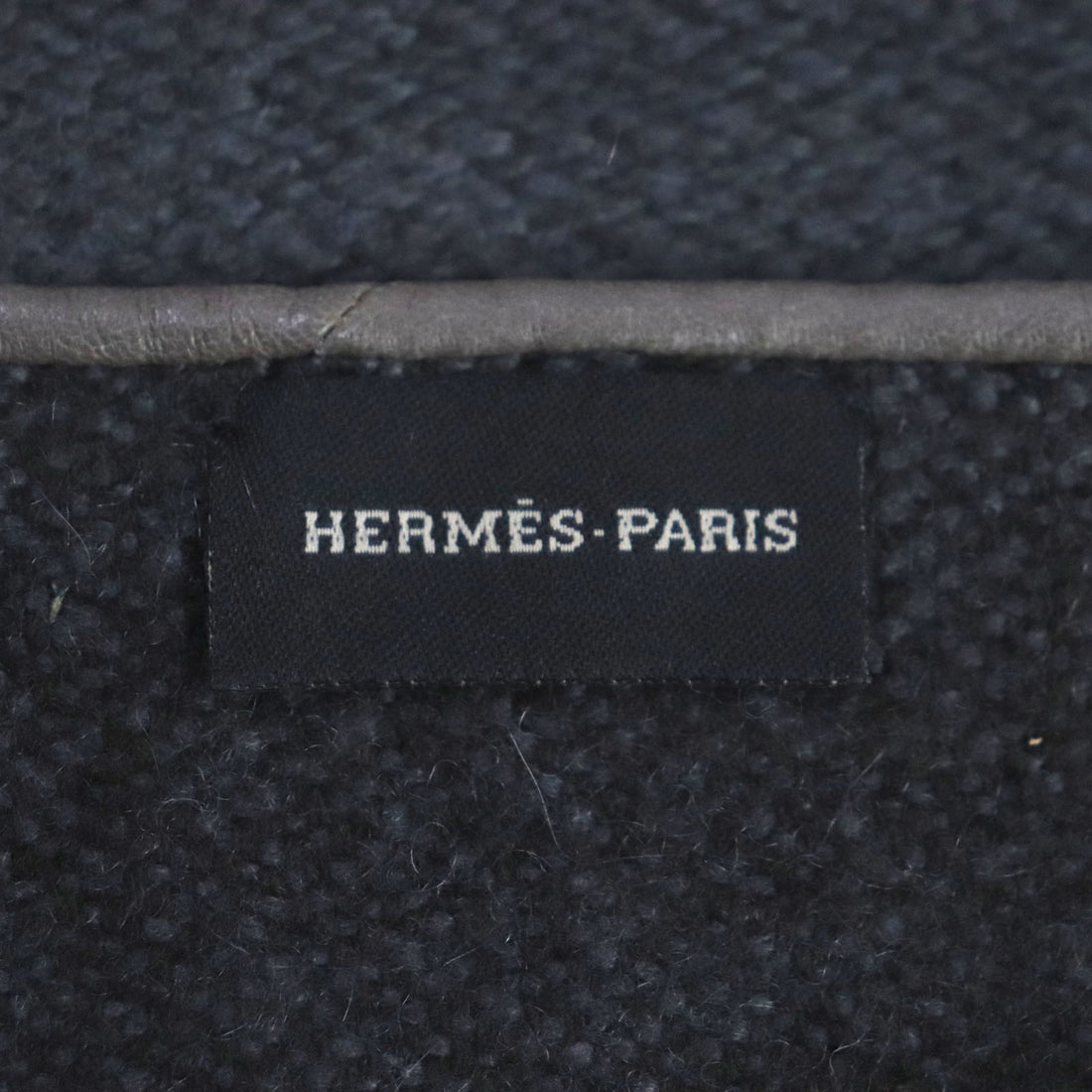 Hermes Leather Woven Fringed Scarf