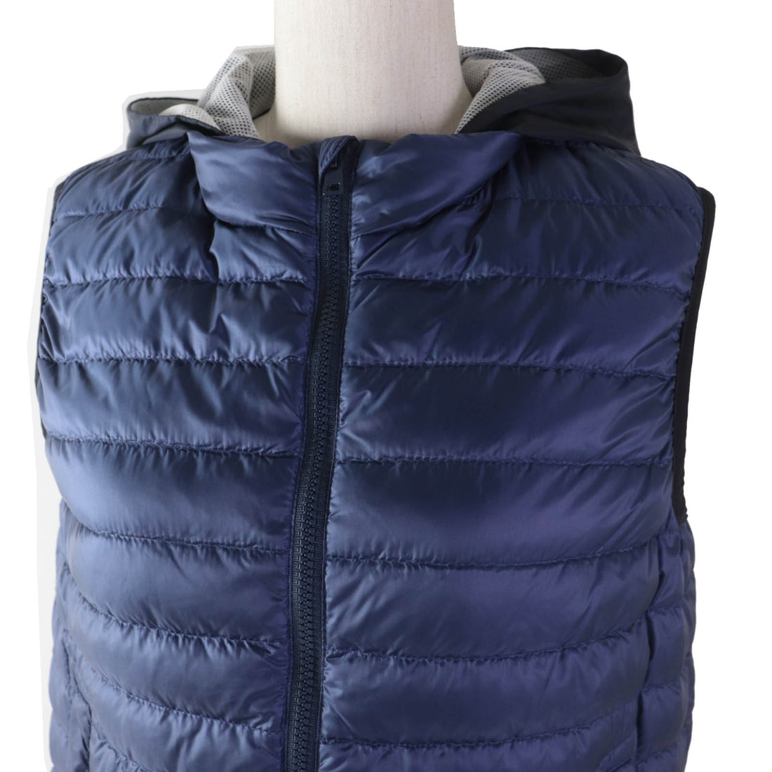 Herno Nylon Hooded Light Down Vest Navy Women's XS