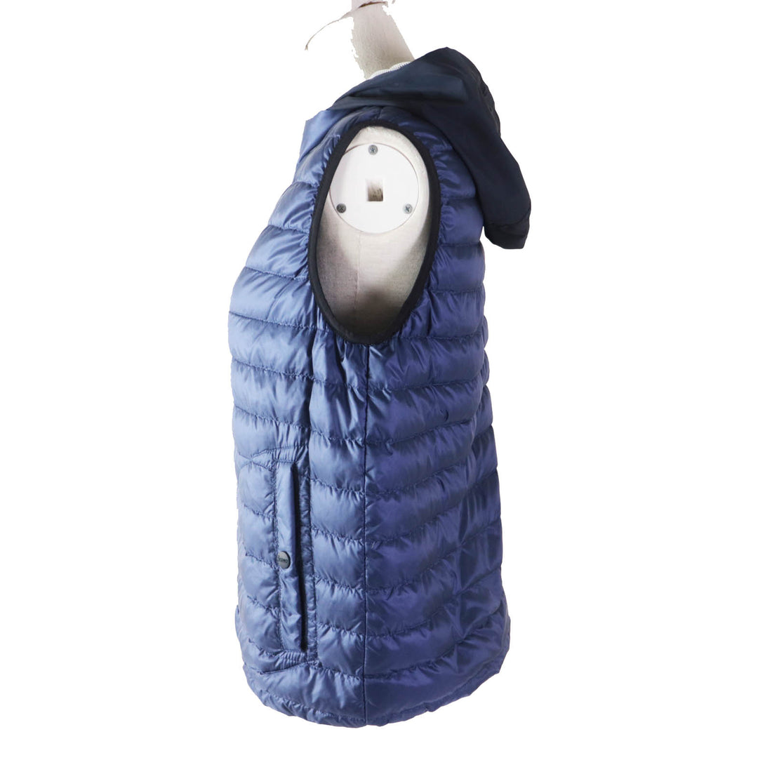 Herno Nylon Hooded Light Down Vest Navy Women's XS