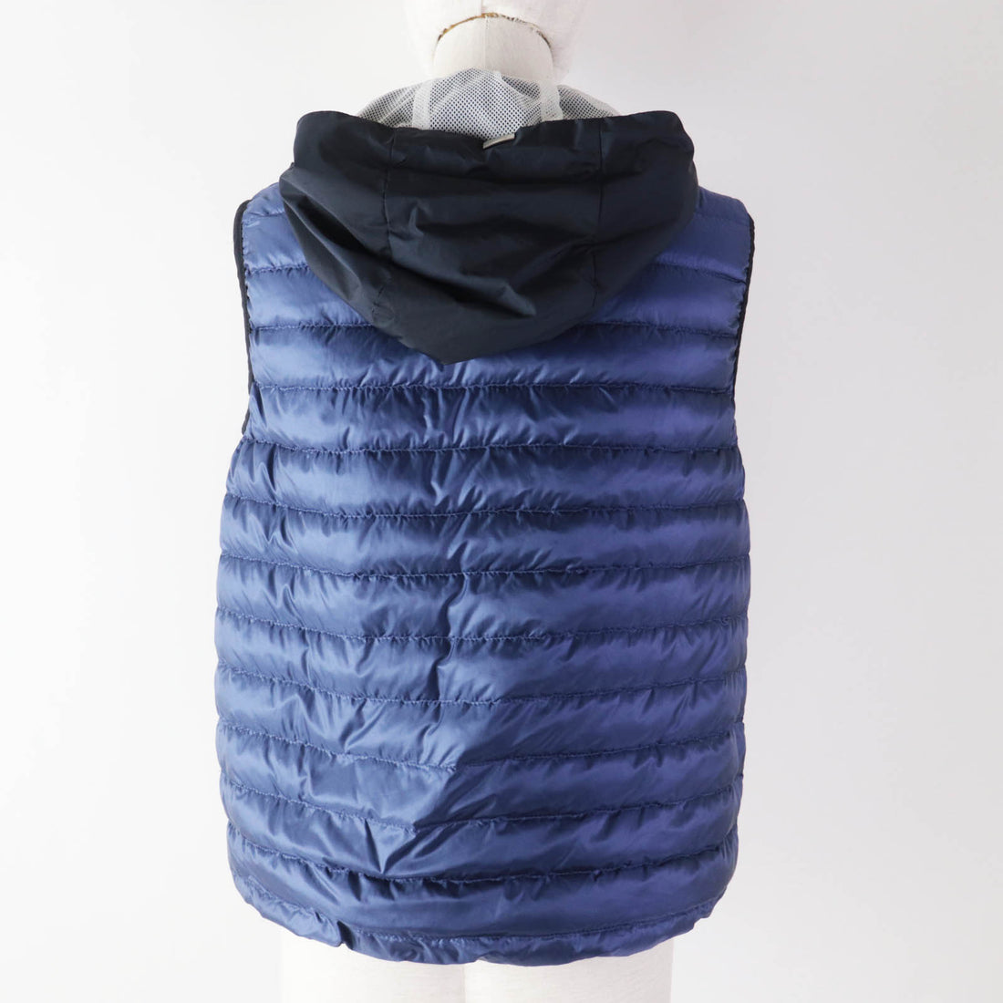 Herno Nylon Hooded Light Down Vest Navy Women's XS