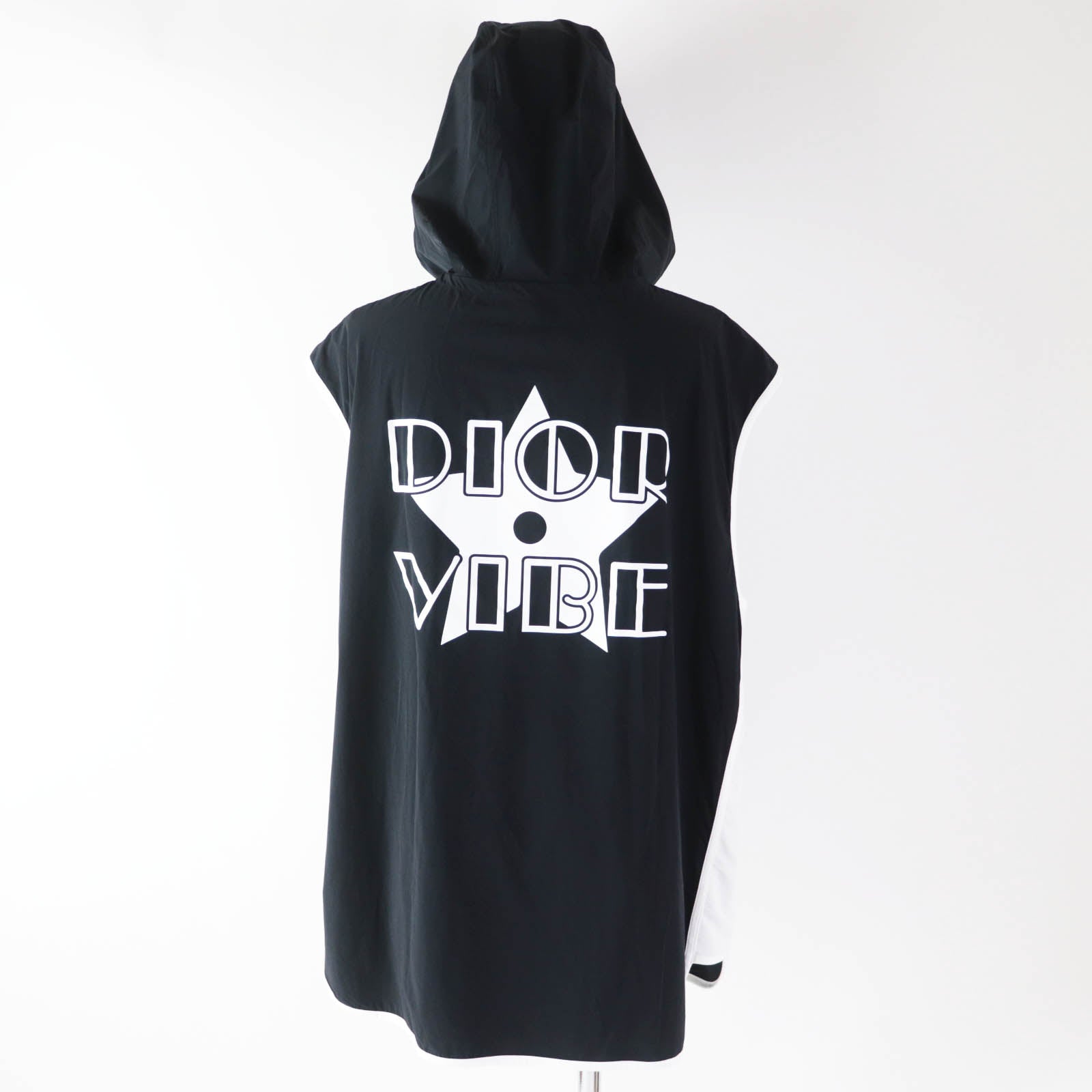 Dior Sleeveless Jersey Zip Hoodie Black White XS