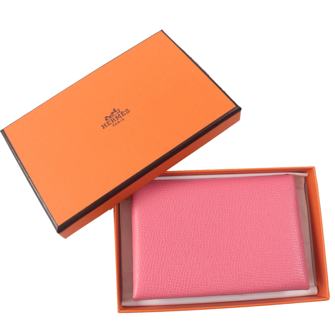 HERMES Calvi Duo Card Case Rose Azare