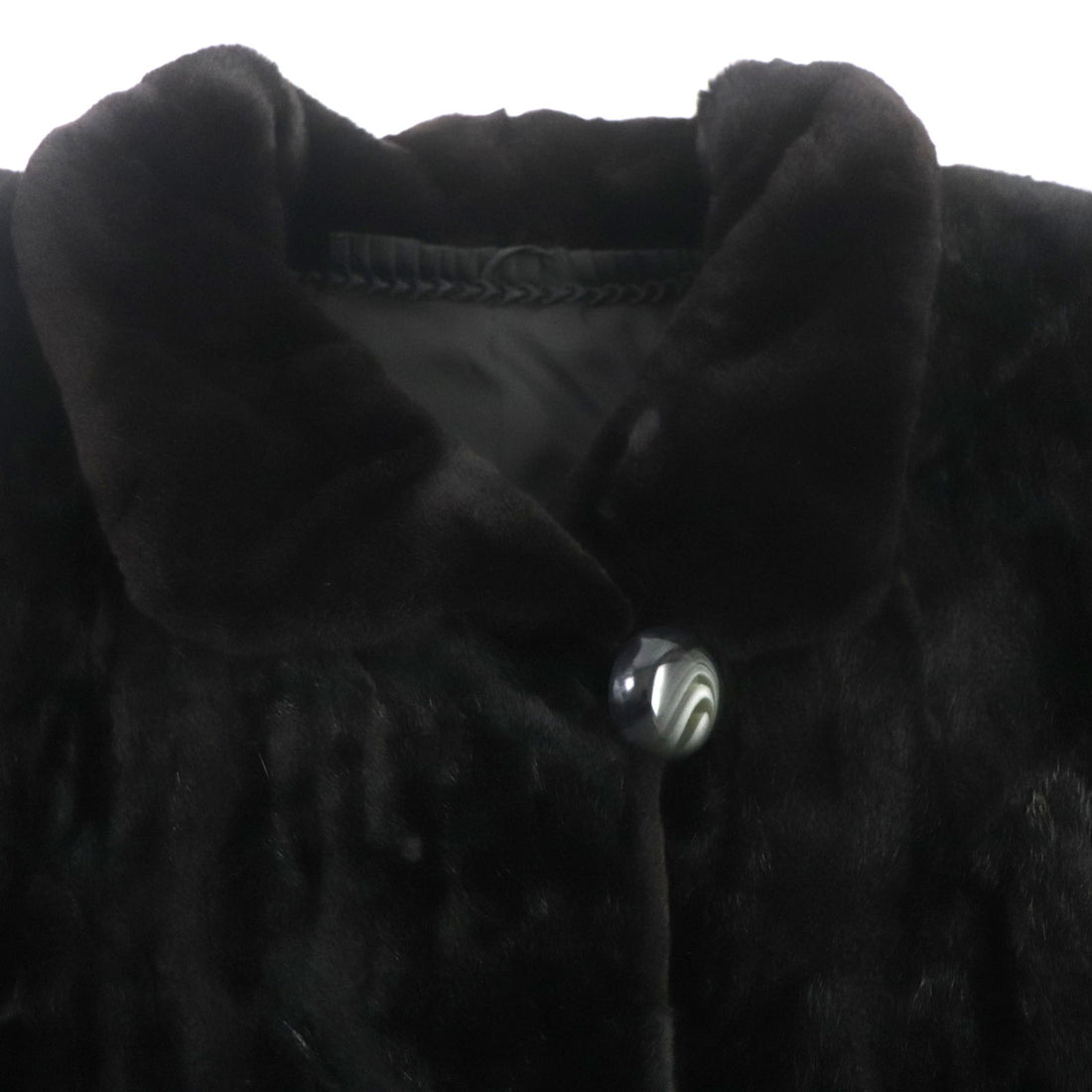 Shared Mink Genuine Fur Coat Black Women