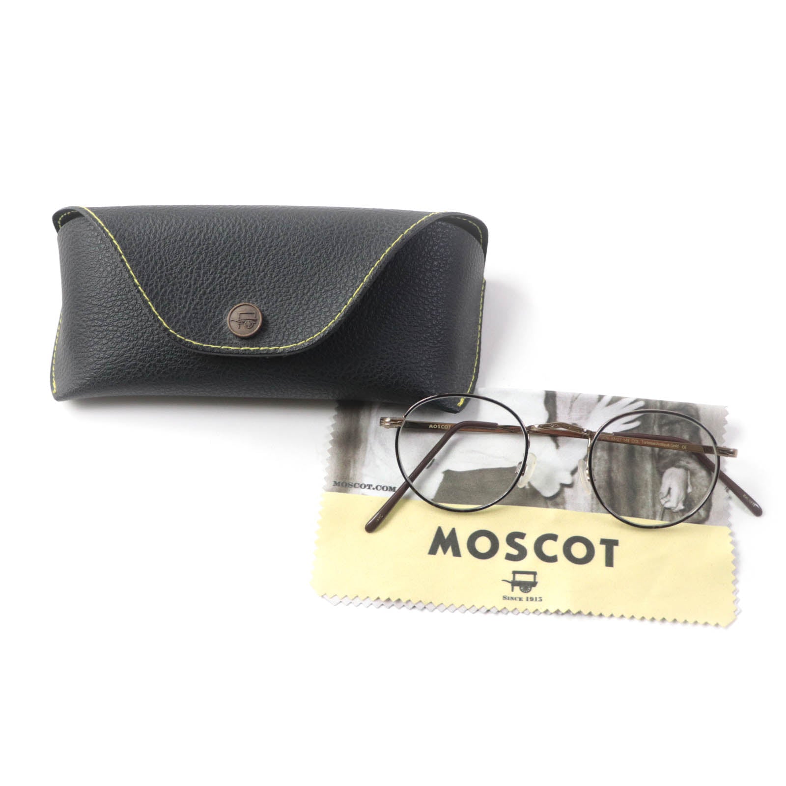 MOSCOT DOV Round Glasses Brown Gold