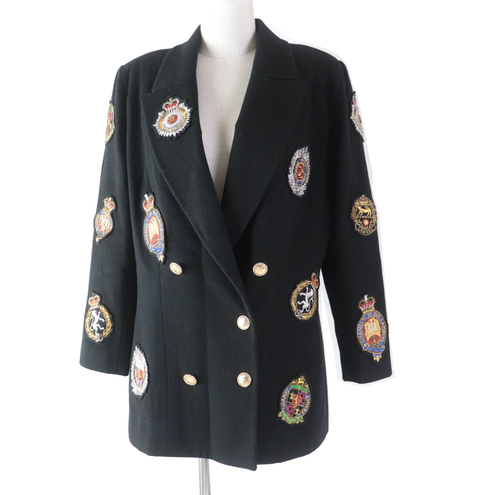 Chanel Vintage COCO Mark Gold Button Jacket