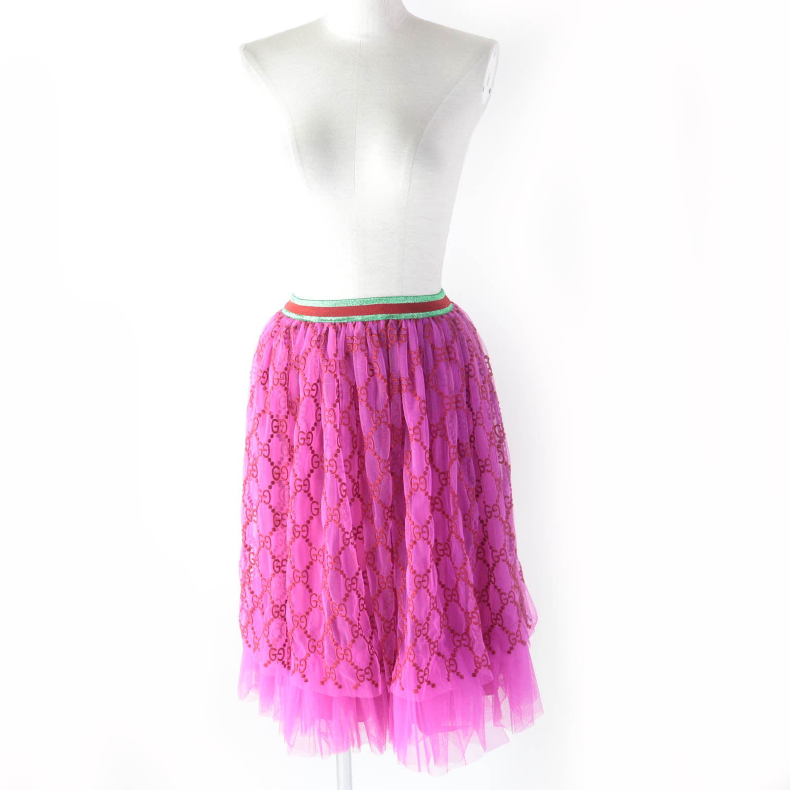 Gucci Kids GG Pattern Tulle Skirt Pink