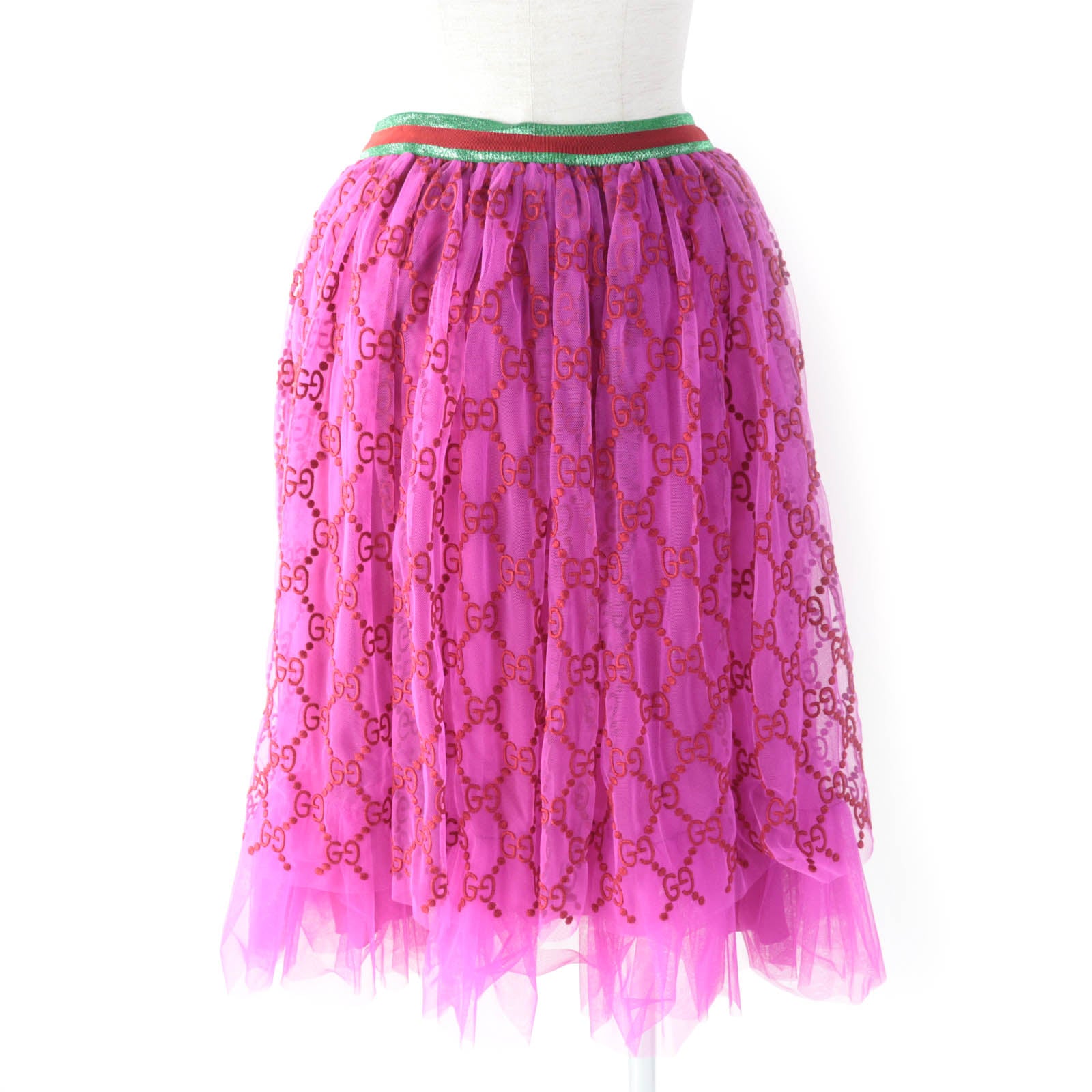 Gucci Kids GG Pattern Tulle Skirt Pink