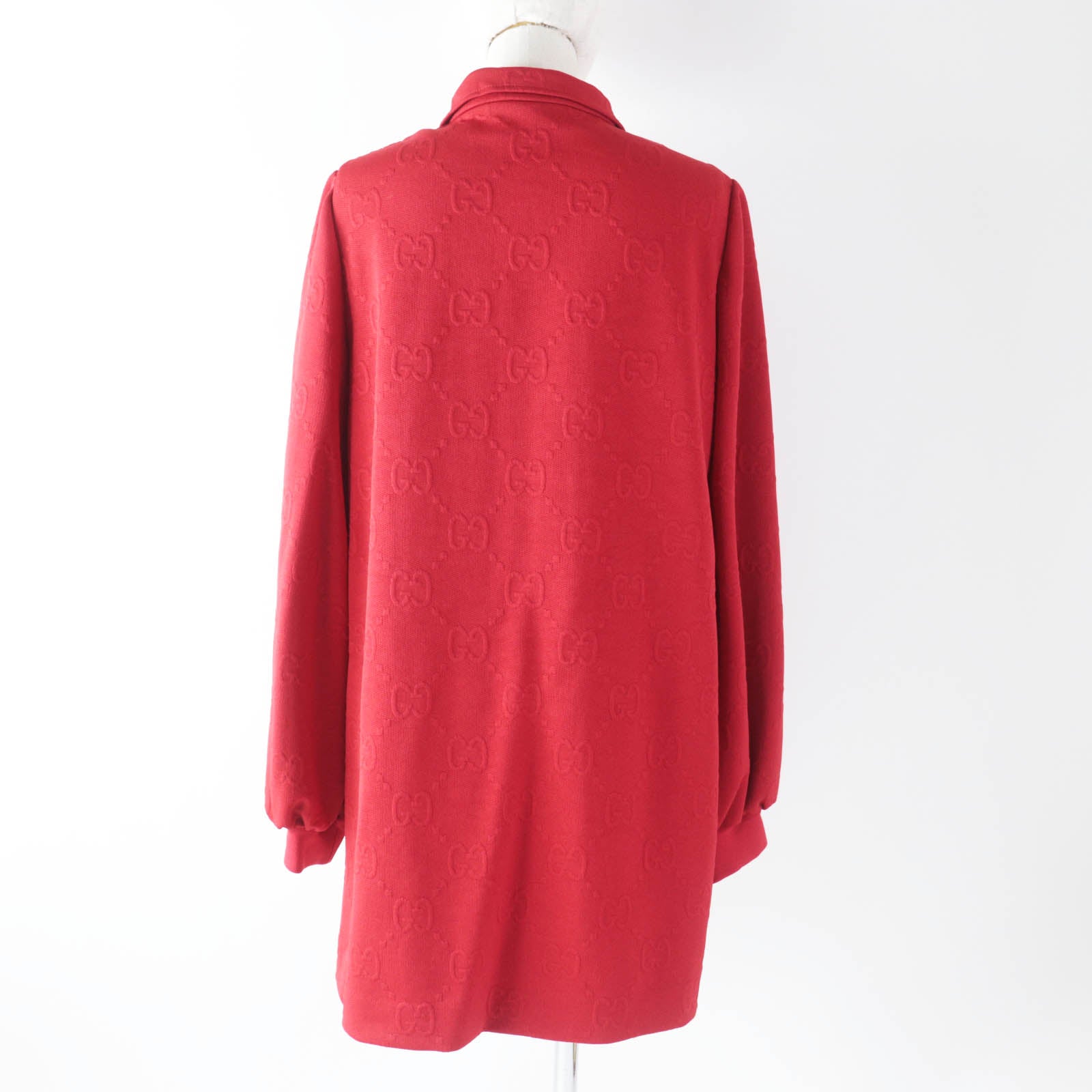 Gucci GG Pattern Long Sleeve Dress Red M