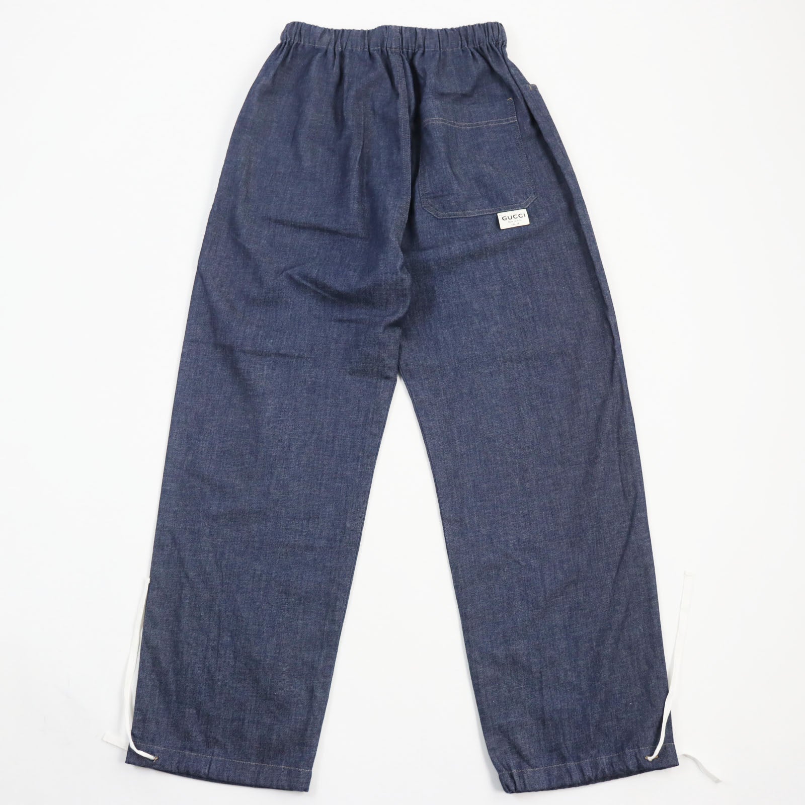 Gucci Cotton Linen Drawstring Pants Indigo