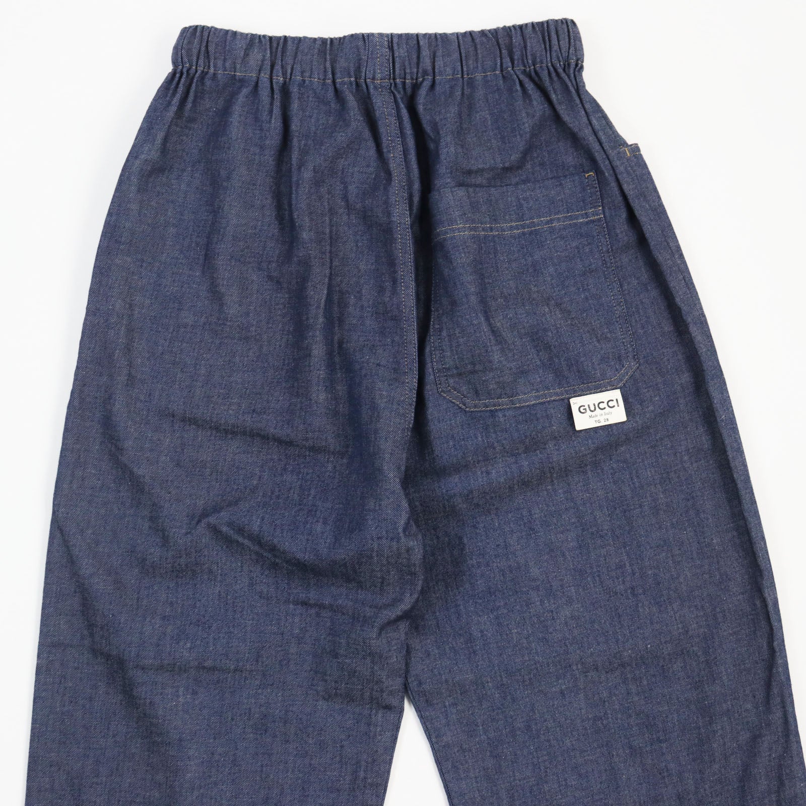 Gucci Cotton Linen Drawstring Pants Indigo