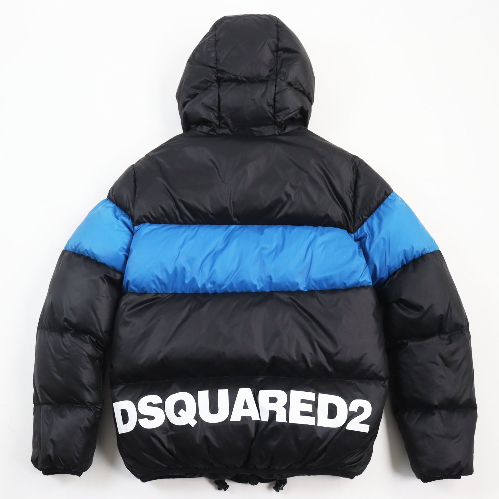 DSQUARED2 Nylon Hooded Down Jacket Black Blue