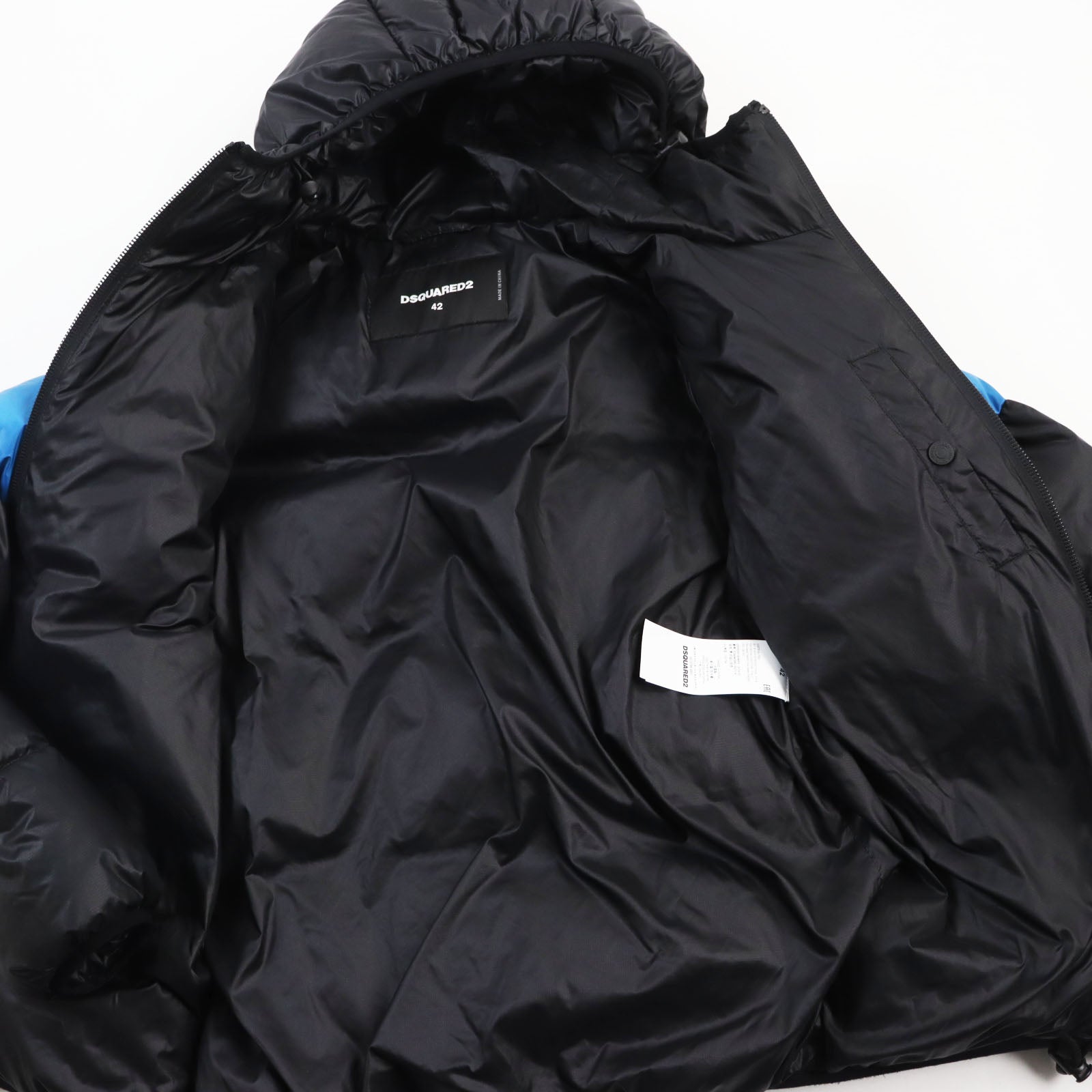 DSQUARED2 Nylon Hooded Down Jacket Black Blue