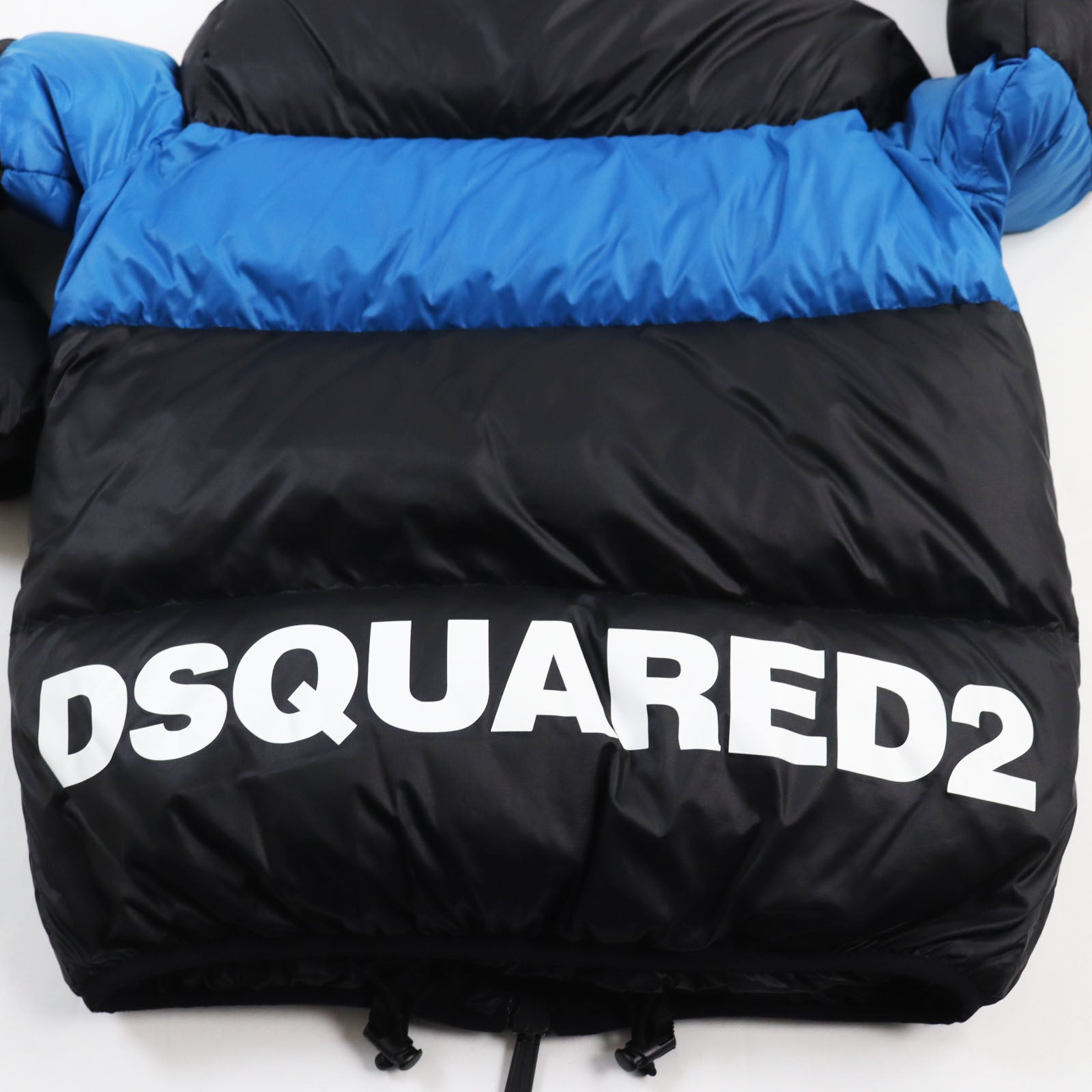 DSQUARED2 Nylon Hooded Down Jacket Black Blue