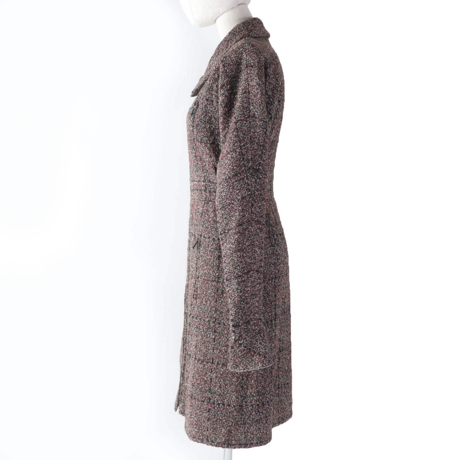 Chanel Tweed Coat Multicolor ZIP UP 34