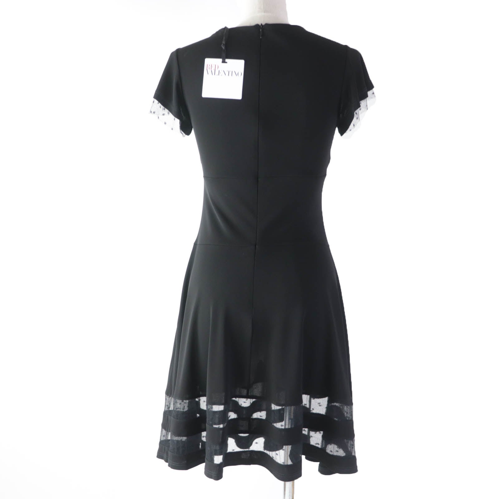 RED VALENTINO Lace French Sleeve Dress XS Black