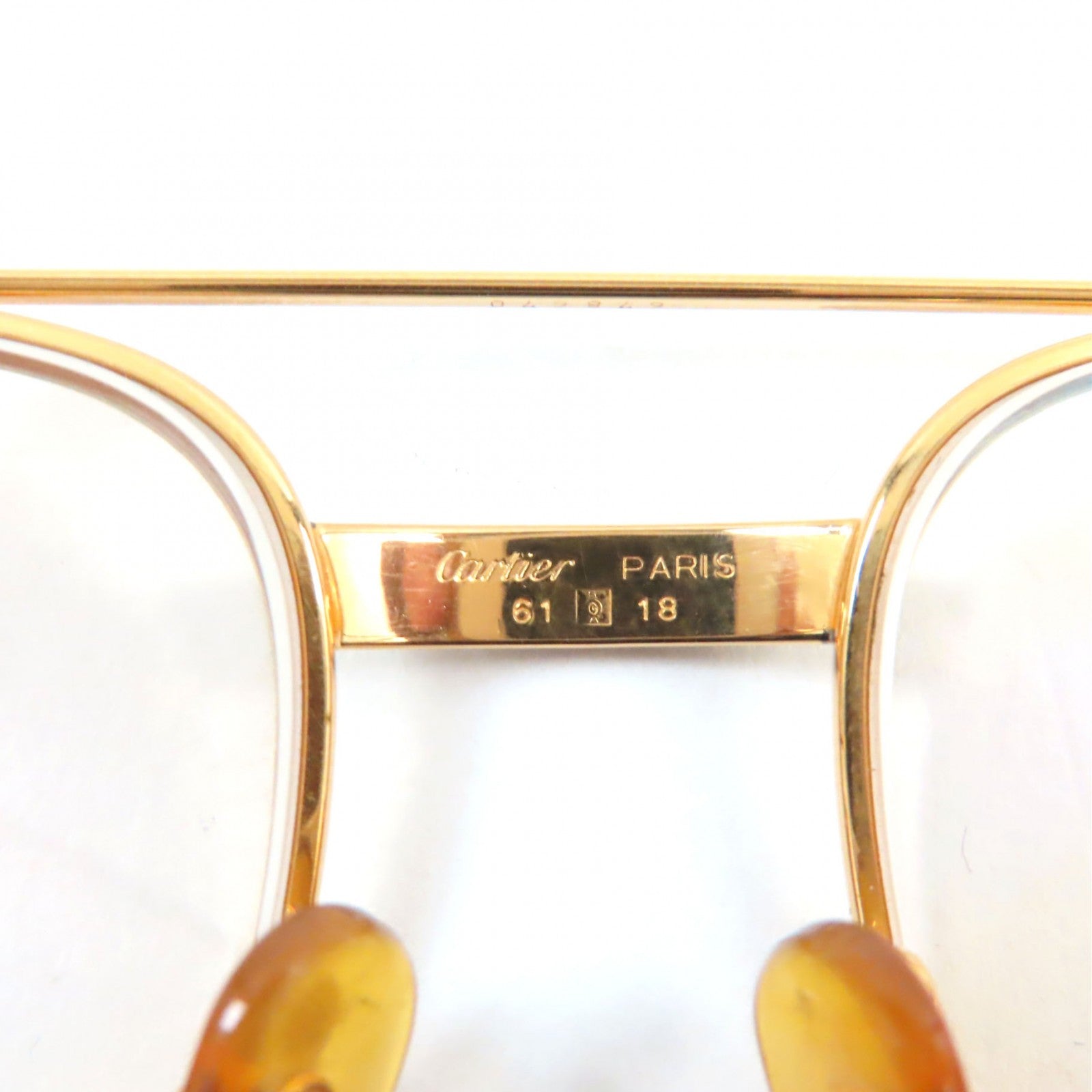 Cartier Santos Logo Metal Teardrop Glasses Gold Silver