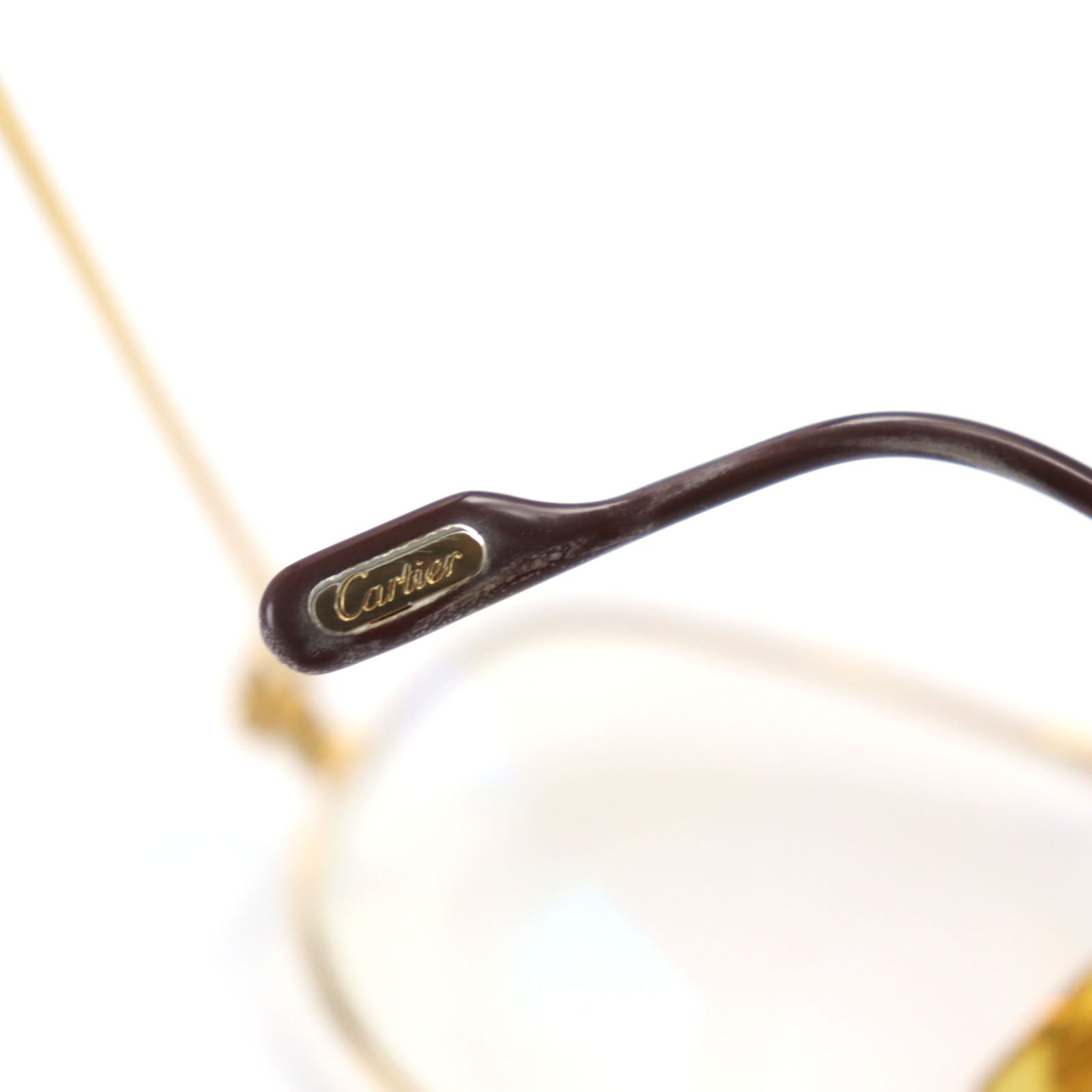 Cartier Santos Logo Metal Teardrop Glasses Gold Silver