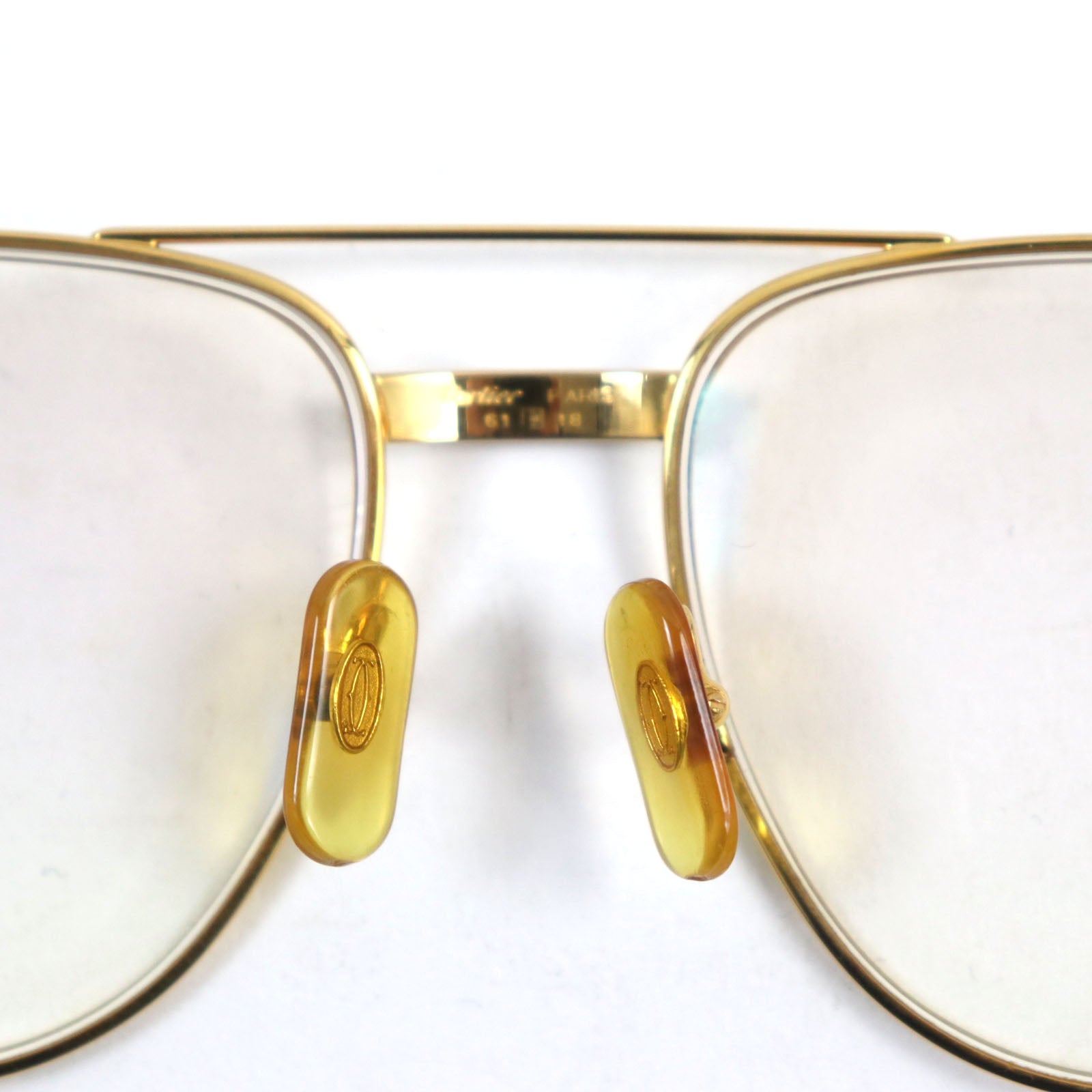 Cartier Santos Logo Metal Teardrop Glasses Gold Silver