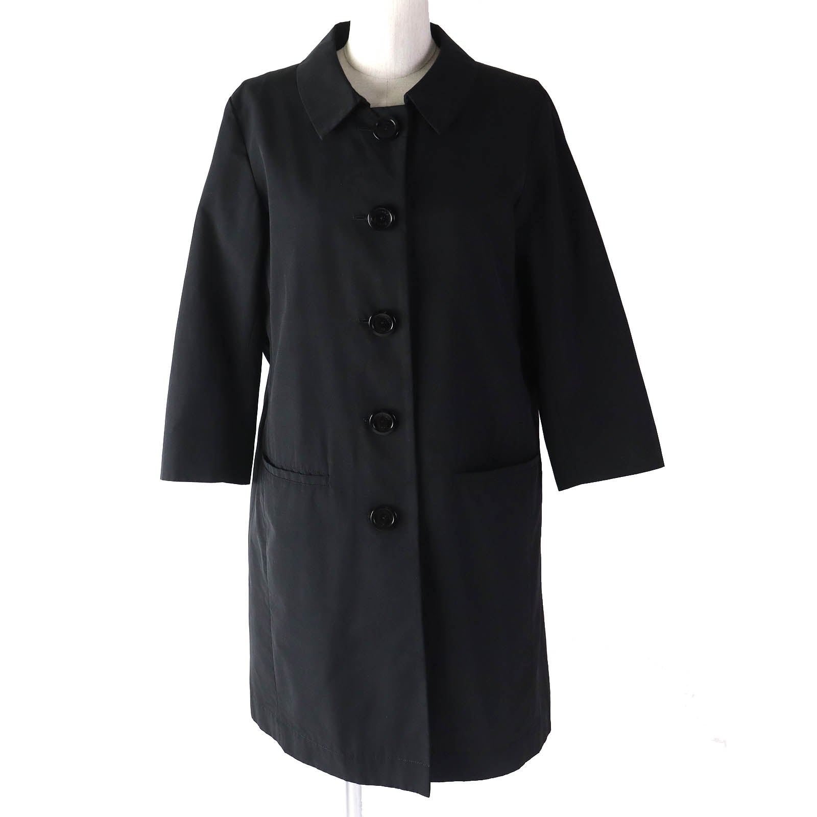 Herno Cotton Polyester Long Spring Coat Black 44