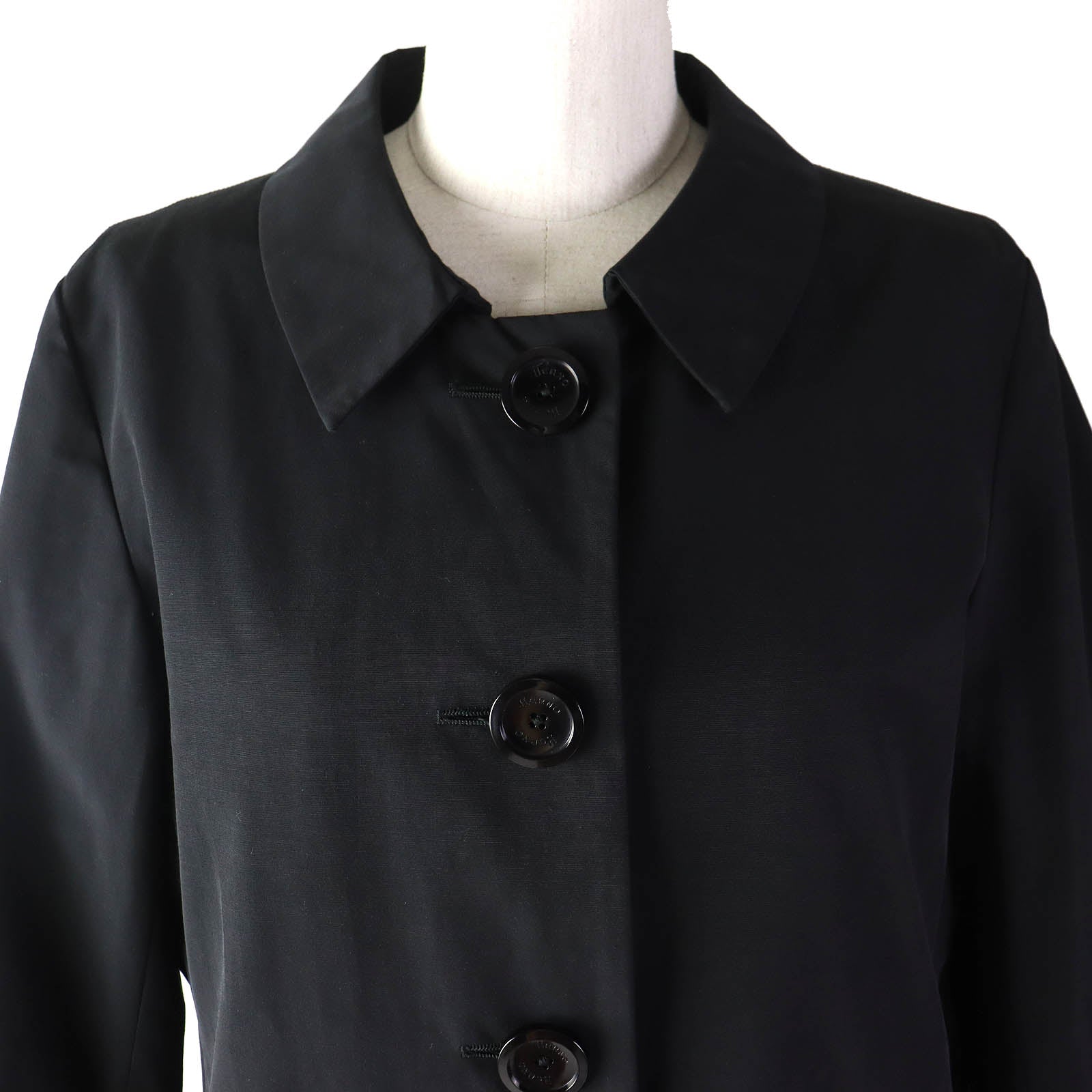 Herno Cotton Polyester Long Spring Coat Black 44