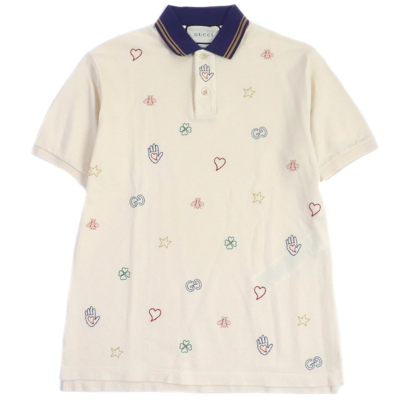 Gucci GG Logo Bee Star Polo Shirt XS